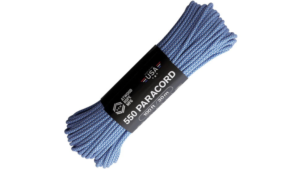 Atwood Diamond Parachute Cord, 100ft, Blue/White, C550 DIAMOND BLUE W/ WHITE