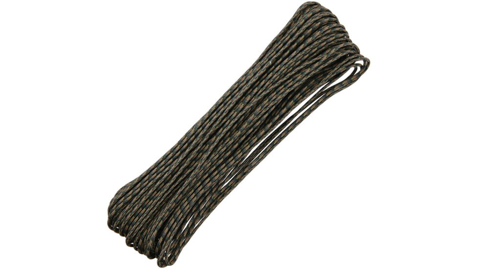 Atwood Tactical Paracord, 3/32 Tactical 4-Strand Core Cord, UV Inhibited, Rot And Mildew Resistant, 275lbs, Woodland Cam, 100 Ft, TC04 - WOODLAND