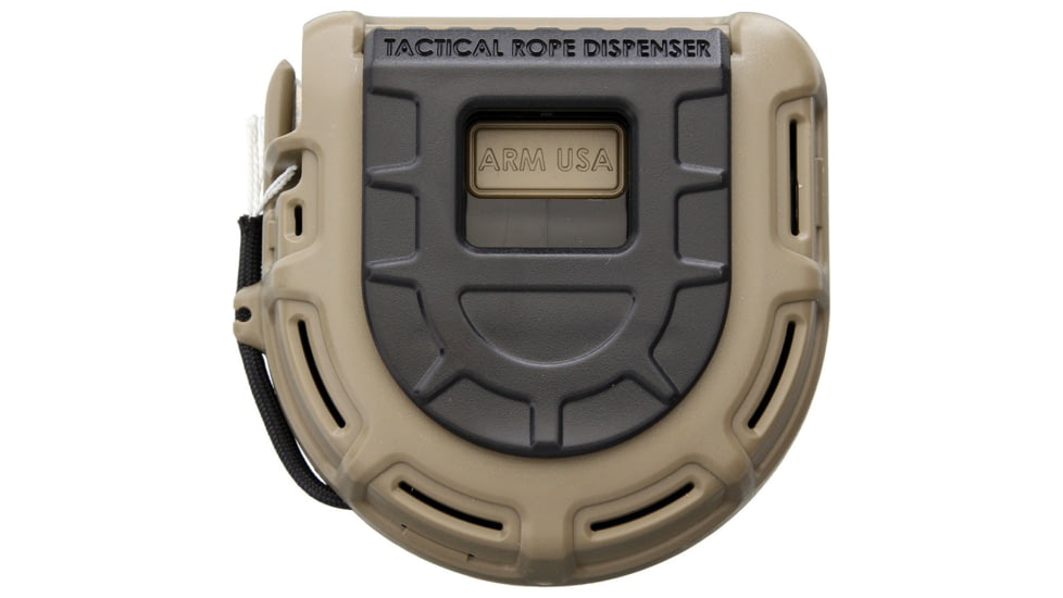Atwood Tactical Rope Dispenser, Dark Earth, Other Info, 550 Paracord With Seven Strand Core, Tangle Free Cord Delivery, High Carbon Cutting Blade, Impact Resistant, Belt Clip, ARMTRDFDE