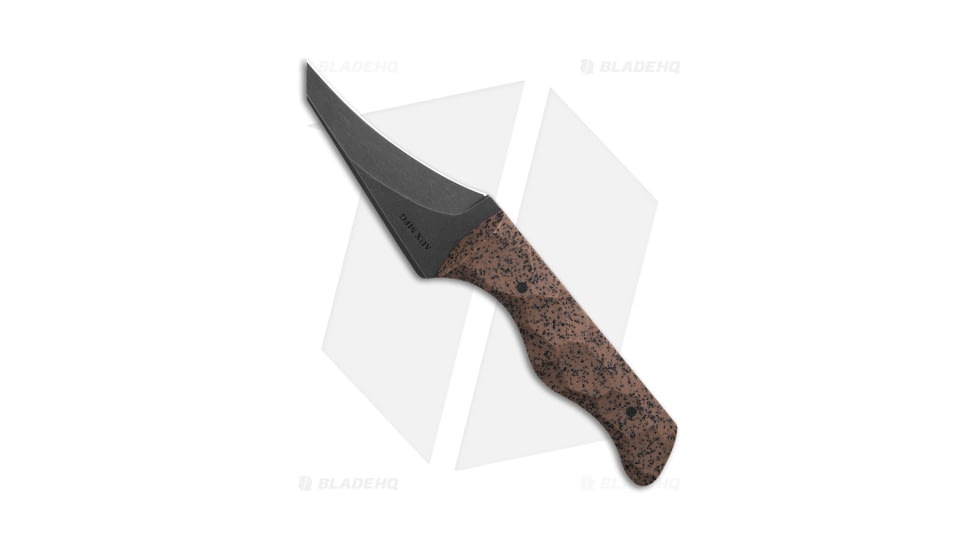 AuxMFG Wildcard Fixed Blade Knife, 2.875in, AEB-L Steel, Hawkbill Blade, Griptec, Brown/Black Handle, Brown/Black/Black Gray, 6.625 inch, BHQ-219123
