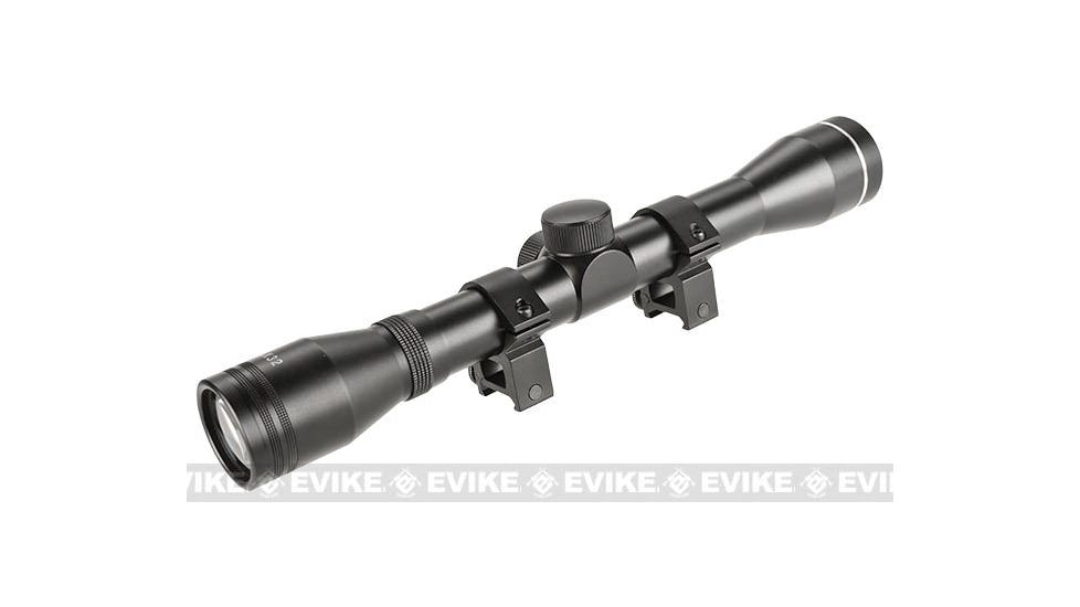 Avengers 4x32mm Fixed Magnification Tactical Rifle Scope w/Scope Ring, Black, UFC-SC-35 3/4 rings