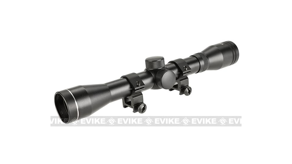 Avengers 4x32mm Fixed Magnification Tactical Rifle Scope w/Scope Ring, Black, UFC-SC-35 3/4 rings