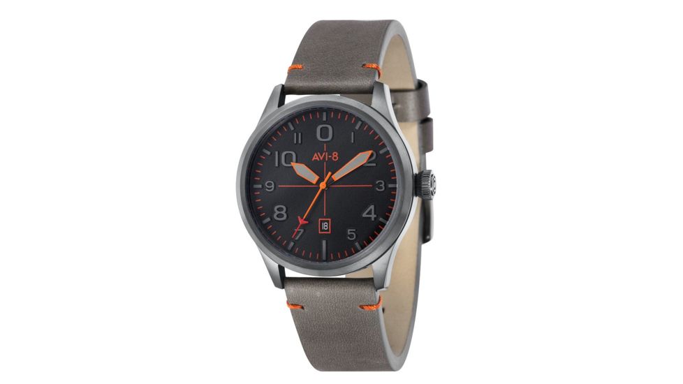 AVI-8 Flyboy Watch  Japanese Quartz 3 Hands with Date, Black/Grey AV-4028-0A