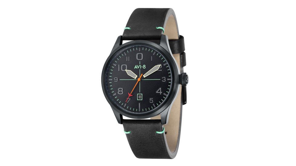 AVI-8 Flyboy Watch  Japanese Quartz 3 Hands with Date, Black/Black, AV-4028-0B