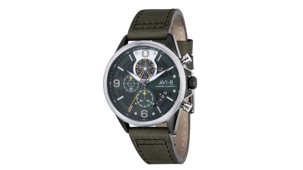 AVI-8 Hawker Harrier II Watch Quartz Japan Chronograph with Date, Green/Dark Army Green AV-4051-02