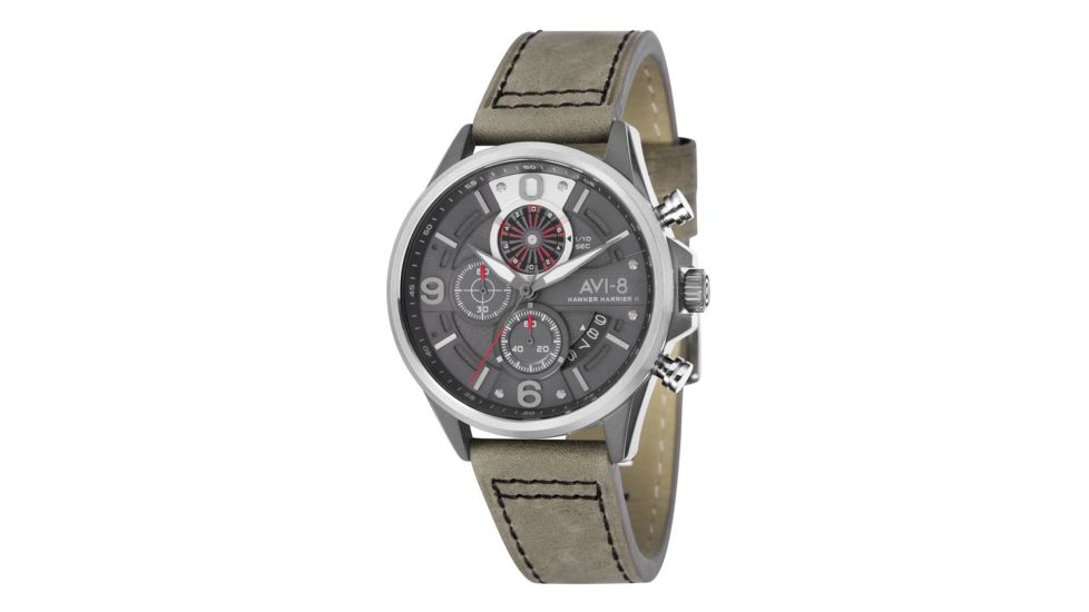 AVI-8 Hawker Harrier II Watch Quartz Japan Chronograph with Date, Grey/Grey AV-4051-03