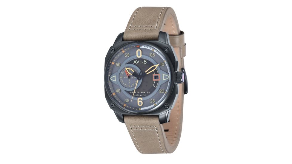 AVI-8 Hawker Hunter Watch Automatic Japan 3 Hands with Date and 24 Hours, Grey/Stone AV-4043-03