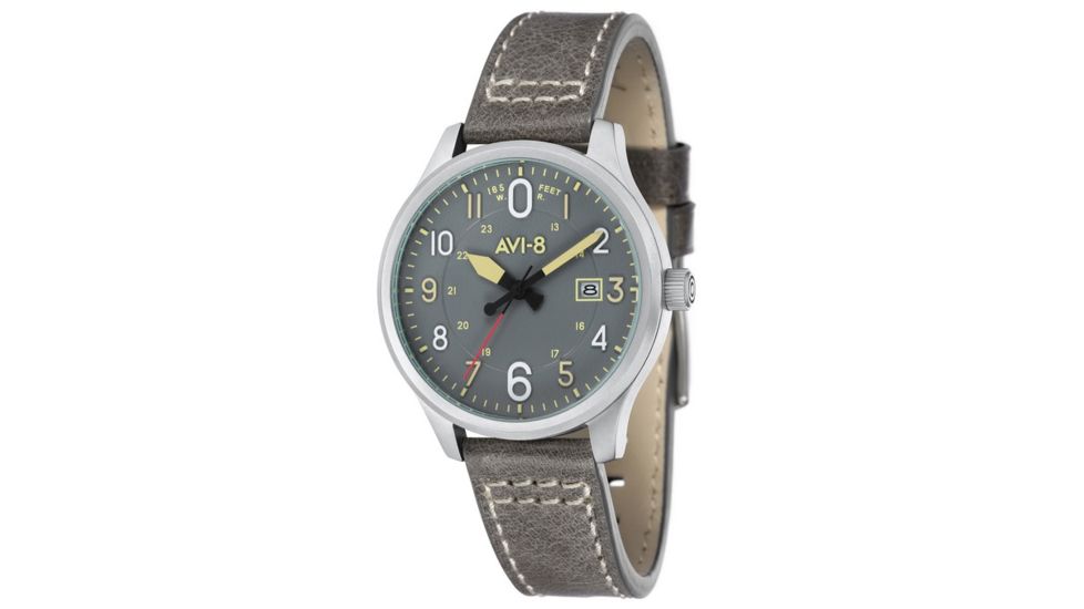 AVI-8 Hawker Hurricane Watch Japan Quartz 3 Hands with Date, Grey/Grey, AV-4053-03