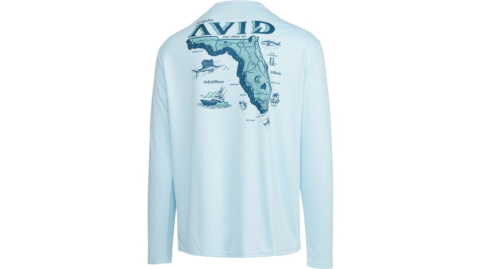 AVID Sportswear Florida Locals Avidry Long Sleeve Shirt - Mens, Ice Blue, Extra Large, MK12408IBLXL