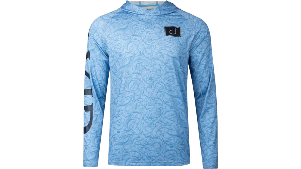 AVID Sportswear Trophy Fish Avidry Airmesh Hoodie - Mens, Sky, Large, MK32422SKYLG