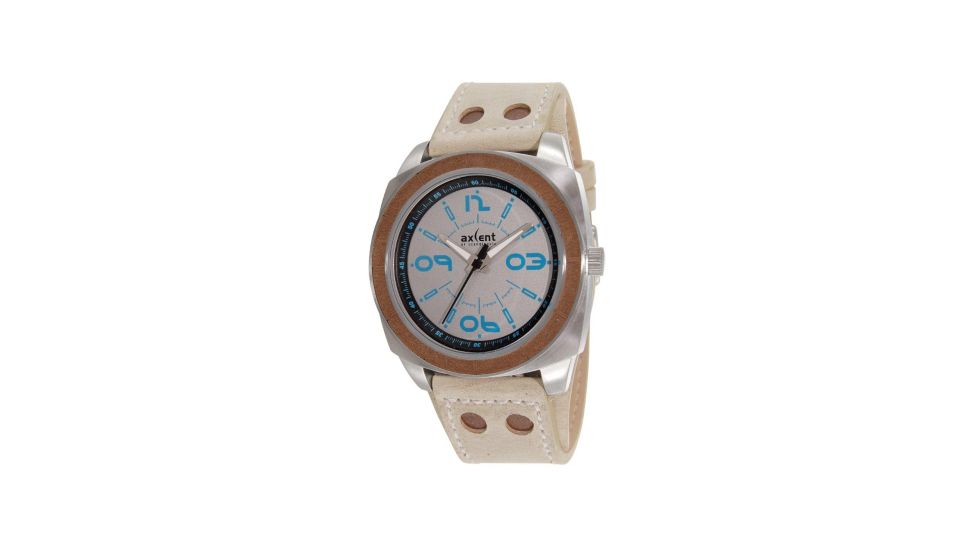 Axcent Pimp Watch, Khaki Band, Silver Face, Cerulean Numerals X17001-660