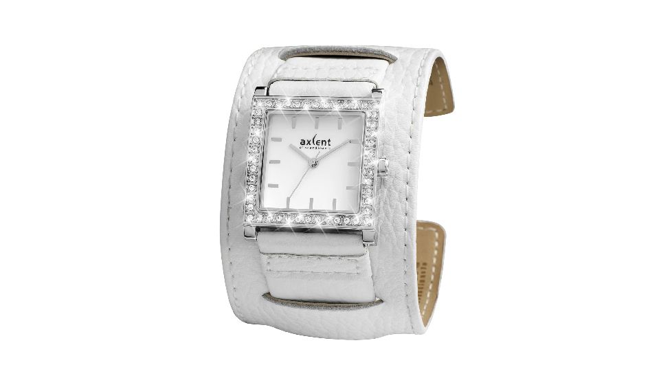 Axcent Broadband Watch, White Strap, White Face, Silver Hands X1774c-13v