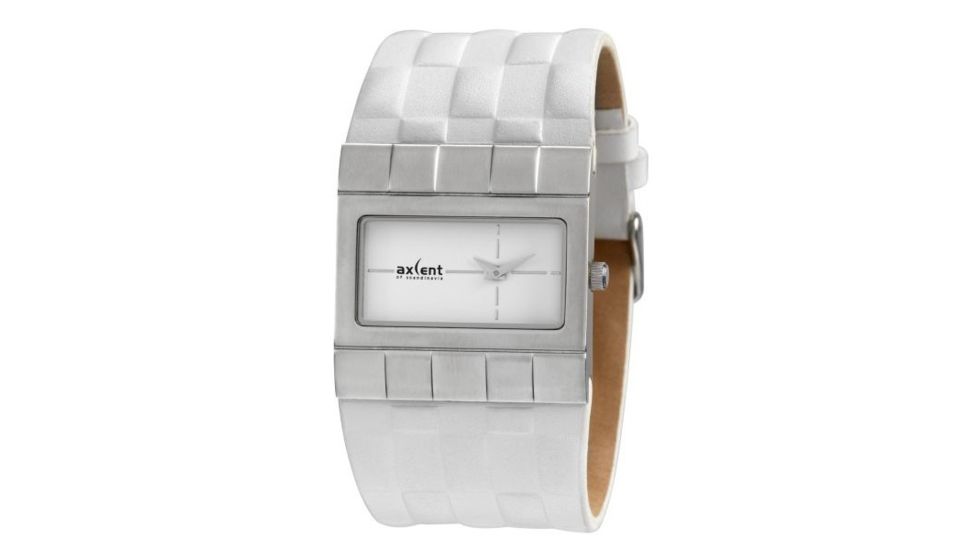 Axcent Bump Watch, White Strap, White Face, Silver Hands X20004-131