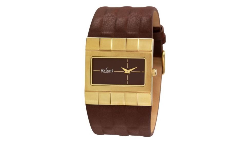 Axcent Bump Watch, Brown Strap, Brown Face, Gold Hands X20008-736