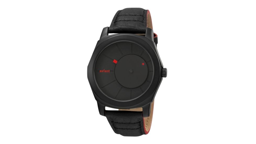 Axcent Turbine Watch, Black Strap, Black Face, Fuschia Hands X25001-537