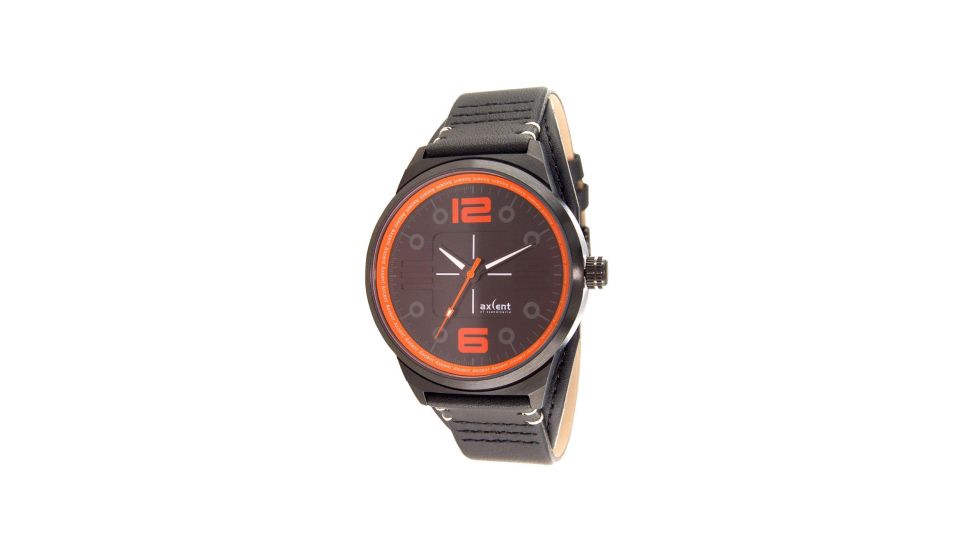 Axcent Splash Watch, Black Strap, Brown Face, Orange Numerals X26001-267