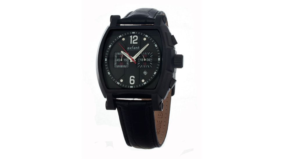 Axcent Haparanda Watch, Black Strap, Black Face, Silver Hands X3100b-267