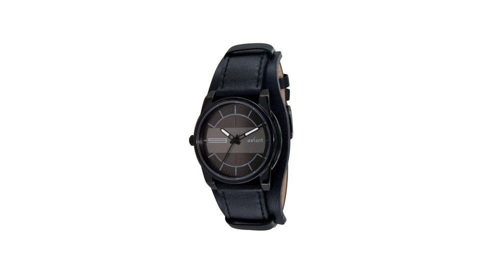 Axcent Retro Watch, Black Strap, Gunmetal Face, Black Hands X37001-237