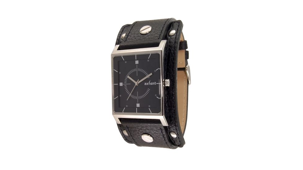 Axcent Expander Watch, Black Strap, Black Face, Silver Hands X38001-267