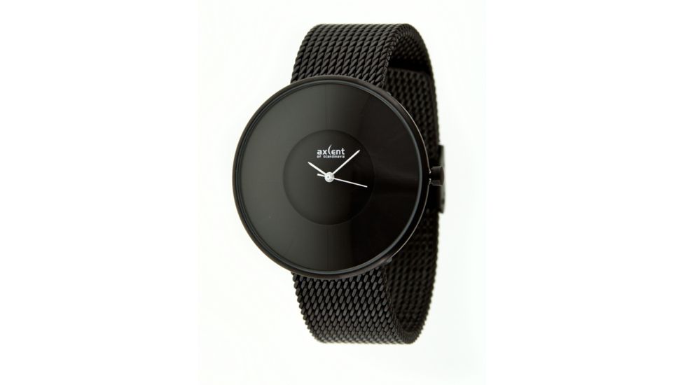 Axcent Hope Round Watch, Black Mesh Strap, Black Face, White Hands X4038b-252