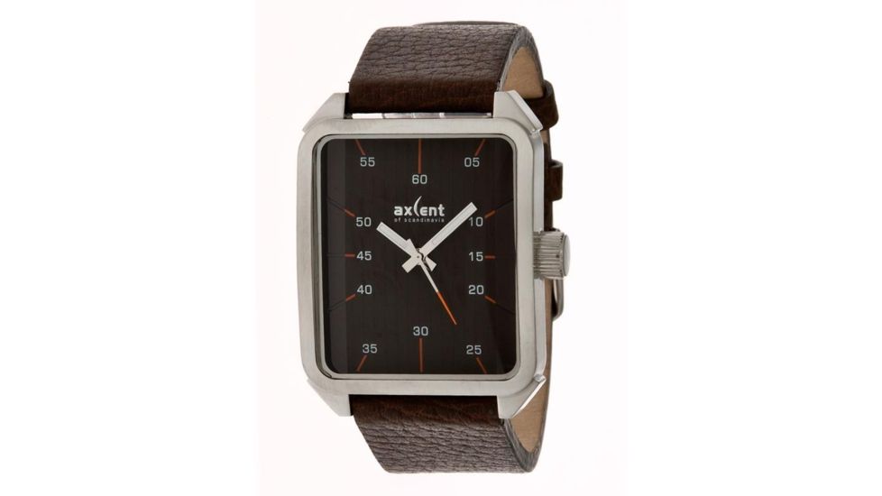 Axcent Graphic Watch, Dark Brown Strap, Dark Brown Face, Silver Hands X42711-736