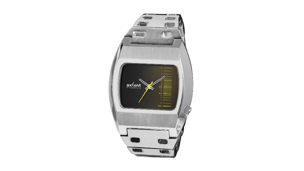 Axcent Code Watch, Silver Bracelet, Brown Face, Mustard Markers X46303-752