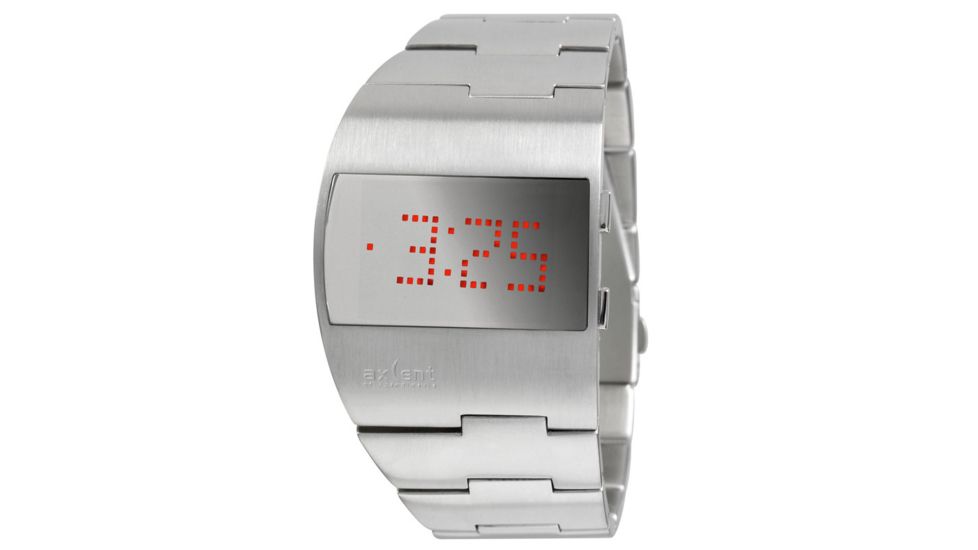 Axcent Reflect Watch, Silver Bracelet, Silver Face, Red Digits X51253-892