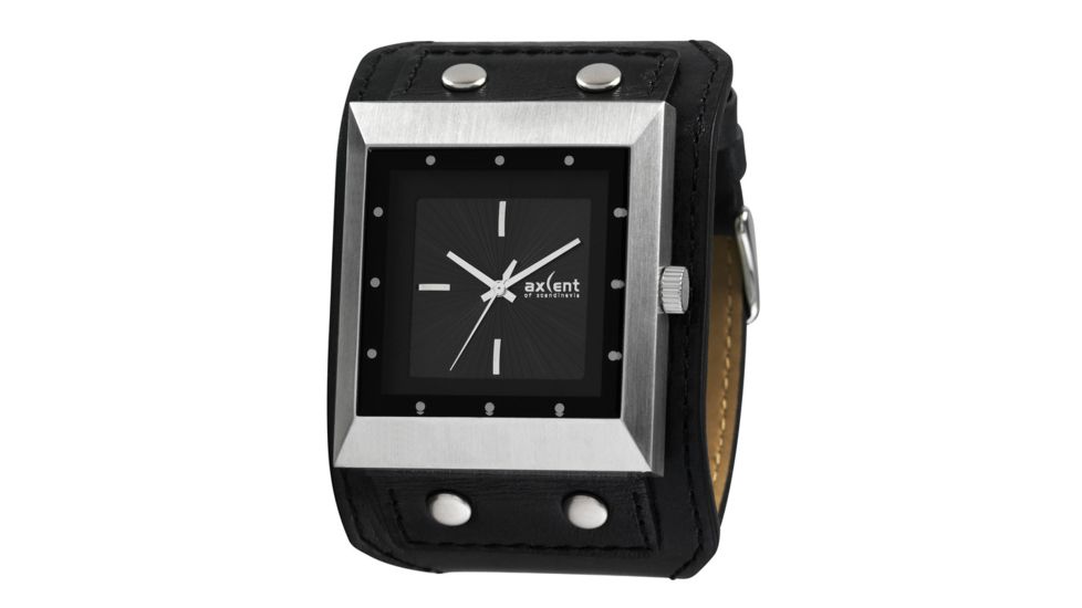 Axcent Explore Watch, Black Strap, Black Face, Silver Hands X53403-237