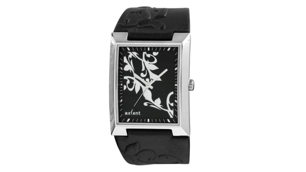 Axcent Spirit Watch, Black Strap, Black Face, Silver Hands X55924-237