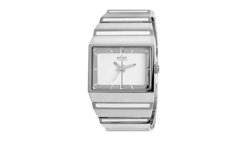Axcent Brick Watch, Silver Bracelet, White Dial, Silver Hands X56363-111