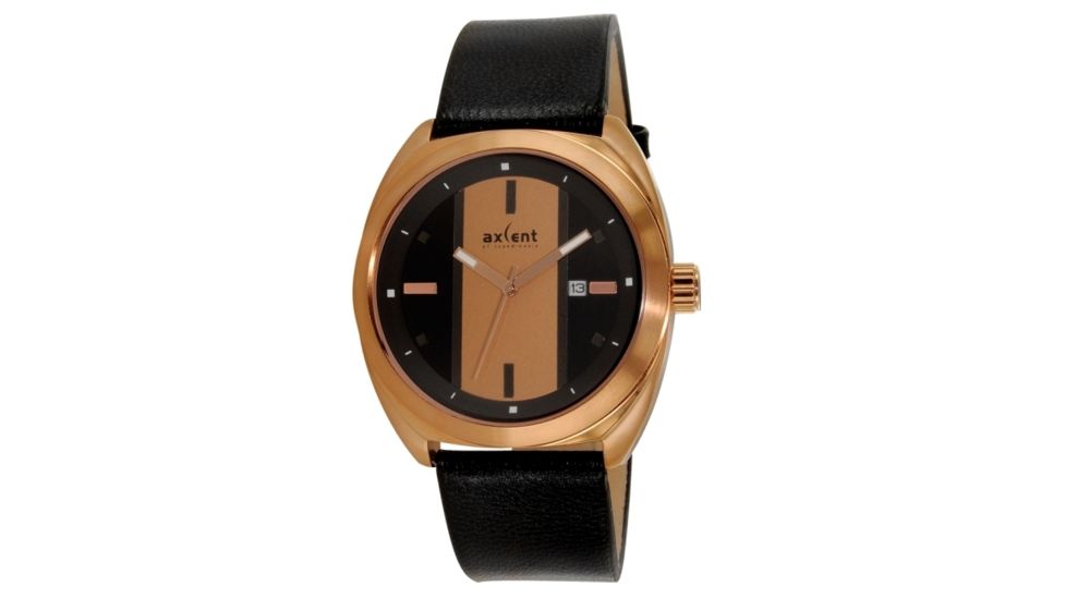 Axcent Racer Watch, Black Strap, Black+Rose Gold Face, Rose Gold Hands X5650r-237