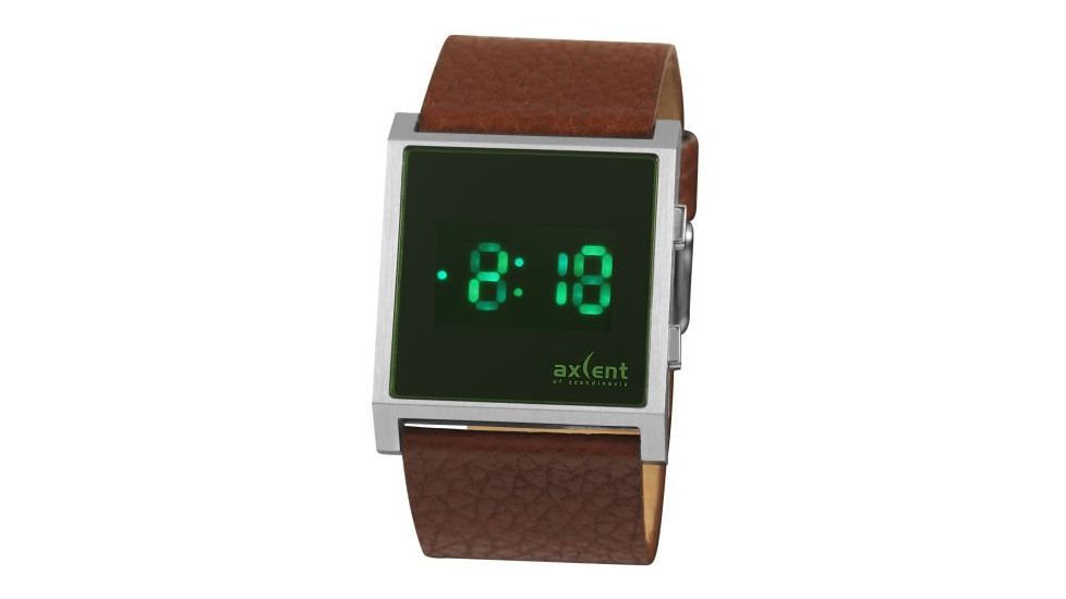 Axcent Stealth Watch, Camel Strap, Forest Green Face, Green Numerals X59101-206