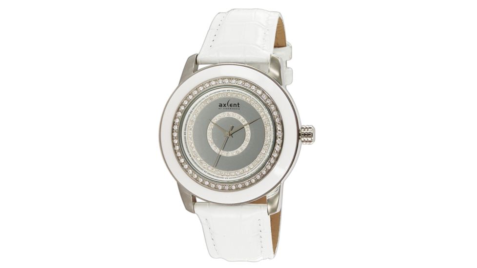 Axcent Sparkle Watch, White Strap, Silver Face, Gray Hands X59953-131