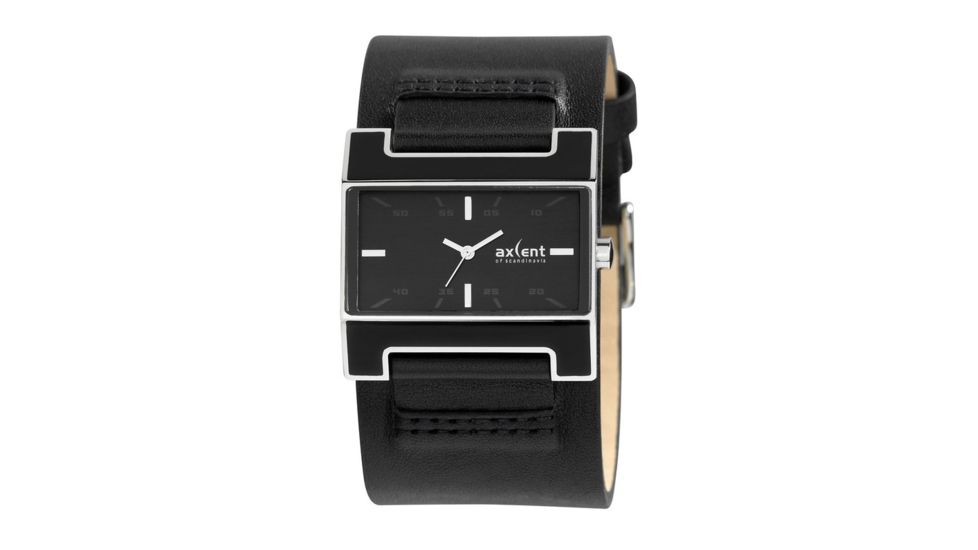 Axcent Mono Watch, Black Strap, Black Face, Silver Hands X60211-237