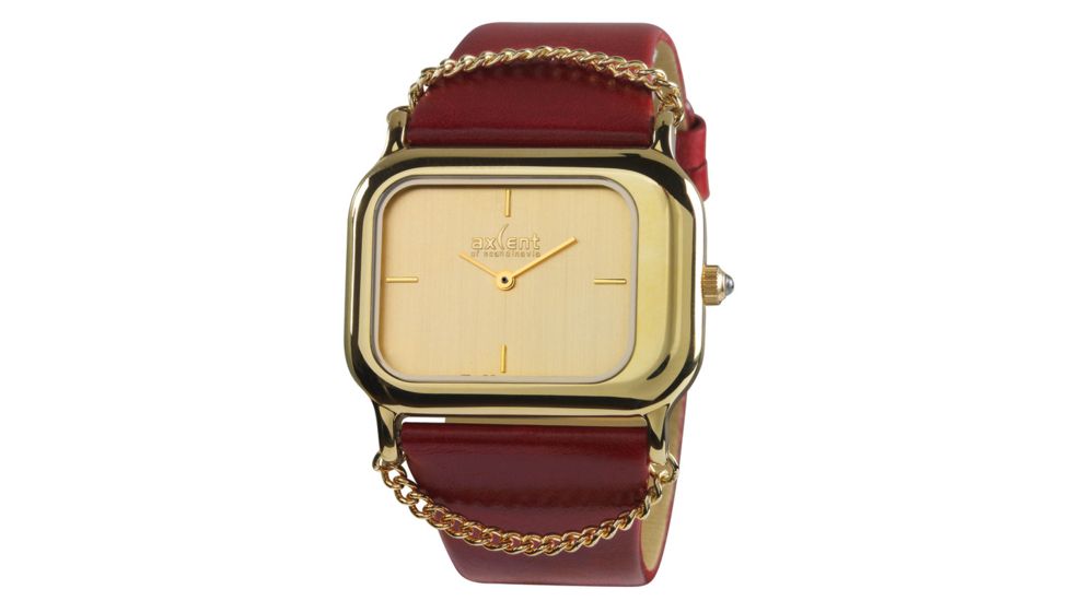 Axcent Fair Lady Watch, Red Strap, Gold Face, Gold Hands X62018-736