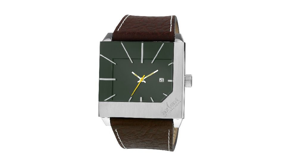 Axcent The Edge Watch, Brown Strap, Forest Green Face, Multicolored X63402-736