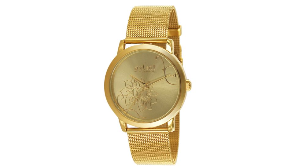 Axcent Dream Round Watch, Gold Mesh Strap, Gold Face, Gold Hands X64358-752