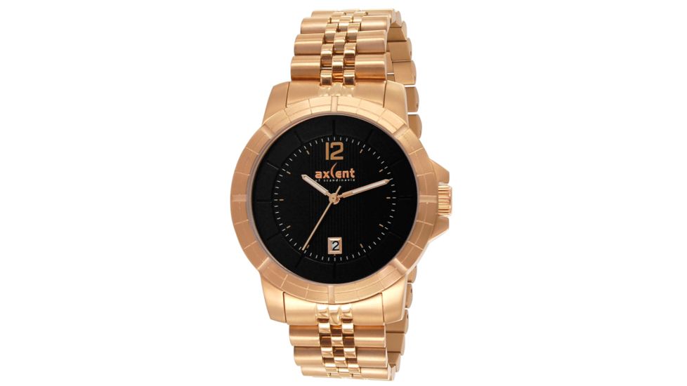 Axcent Power Watch, Rose Gold Bracelet, Black Face, Rose Gold Hands X6485r-237