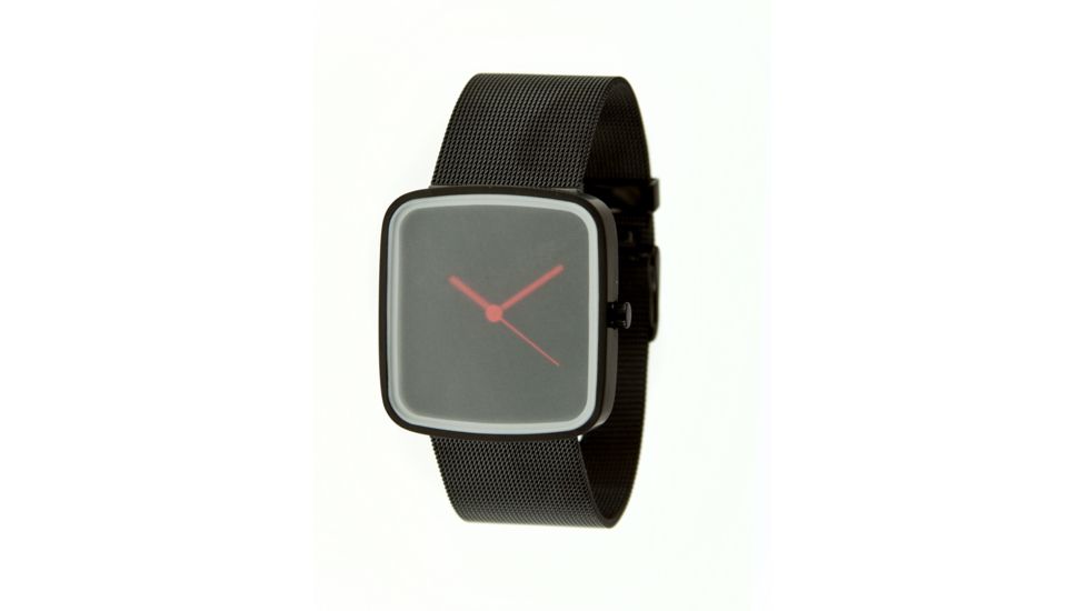Axcent Frost Watch, Black Mesh Strap, Black Face, Red Hands X6679b-232
