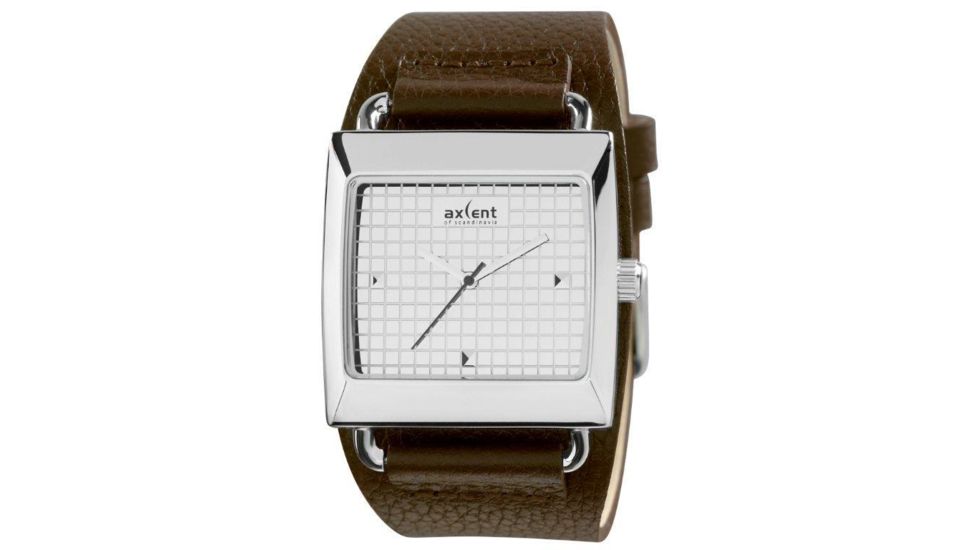 Axcent Loud Watch, Brown Strap, Silver Face, Silver Hands X80202-646