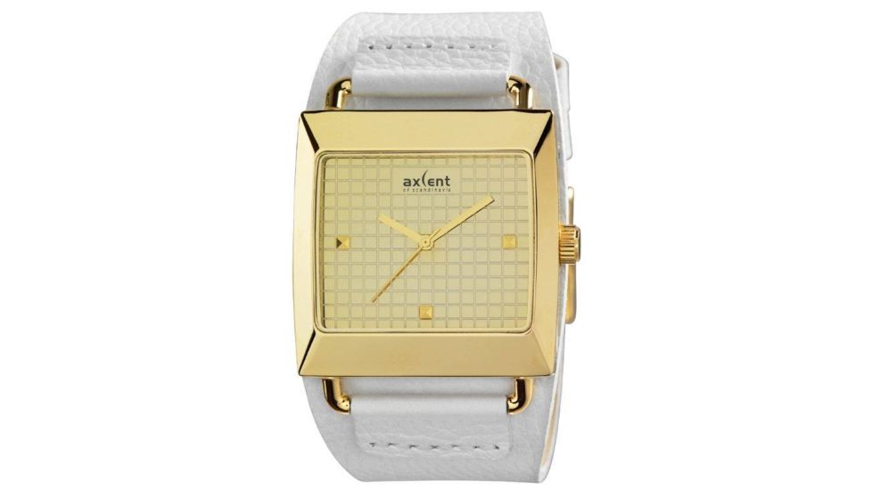 Axcent Loud Watch, White Strap, Gold Face, Gold Hands X80202-741