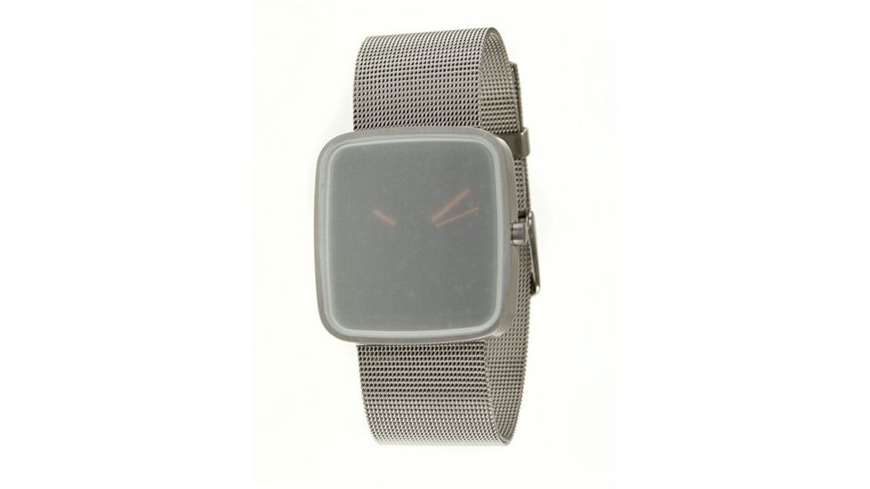 Axcent Frost Watch, Silver Mesh Strap, Black Face, Orange Hands X66794-832b