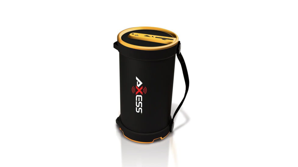 AXESS Portable Bluetooth Indoor/Outdoor 2.1 Hi-Fi Cylinder Loud Speaker w/ Built-In 4in Sub and FM Radio, SD Card, USB, AUX Inputs, Yellow, SPBT1033YL