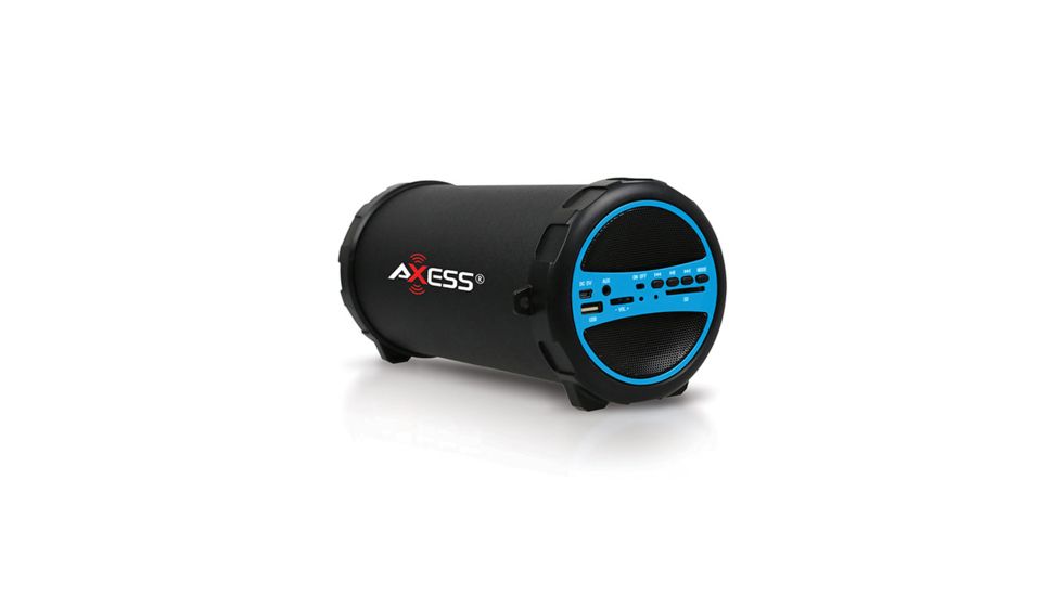 AXESS Portable Bluetooth Indoor/Outdoor Speaker w/ Built-In 3in Sub, Blue SPBT1031BL