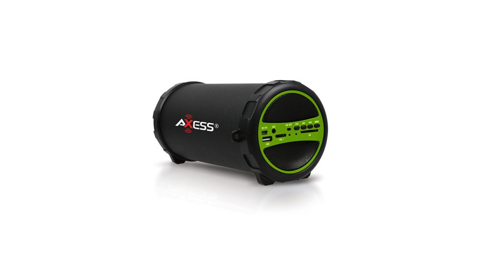 AXESS Portable Bluetooth Indoor/Outdoor Speaker w/ Built-In 3in Sub, Green SPBT1031GN