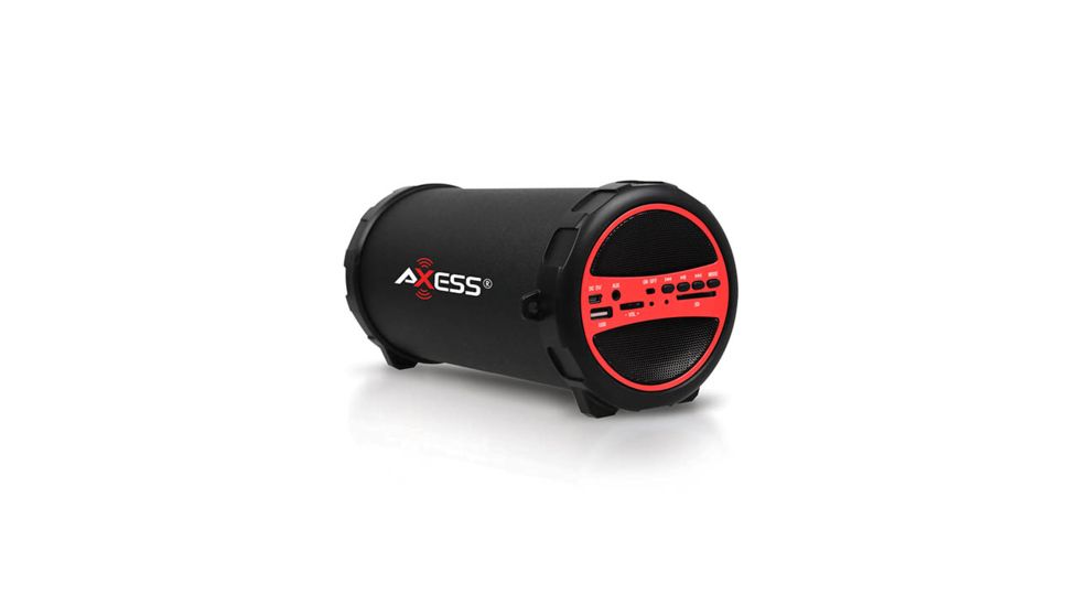 AXESS Portable Bluetooth Indoor/Outdoor Speaker w/ Built-In 3in Sub, Red SPBT1031RD