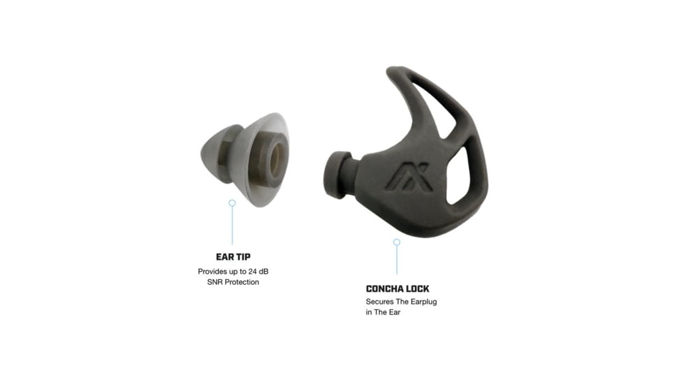 AXIL X20 Protective Ear Plugs, 1 Pair, Charcoal, X20-Black