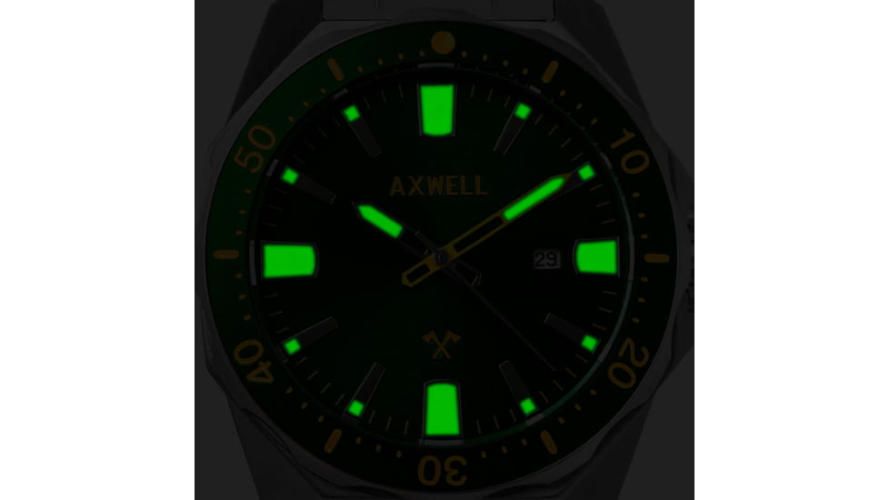 Axwell Bracelet Watch w/ Date, Black/Bule, AXWAW107-4, Black/Bule, One Size, AXWAW107-4