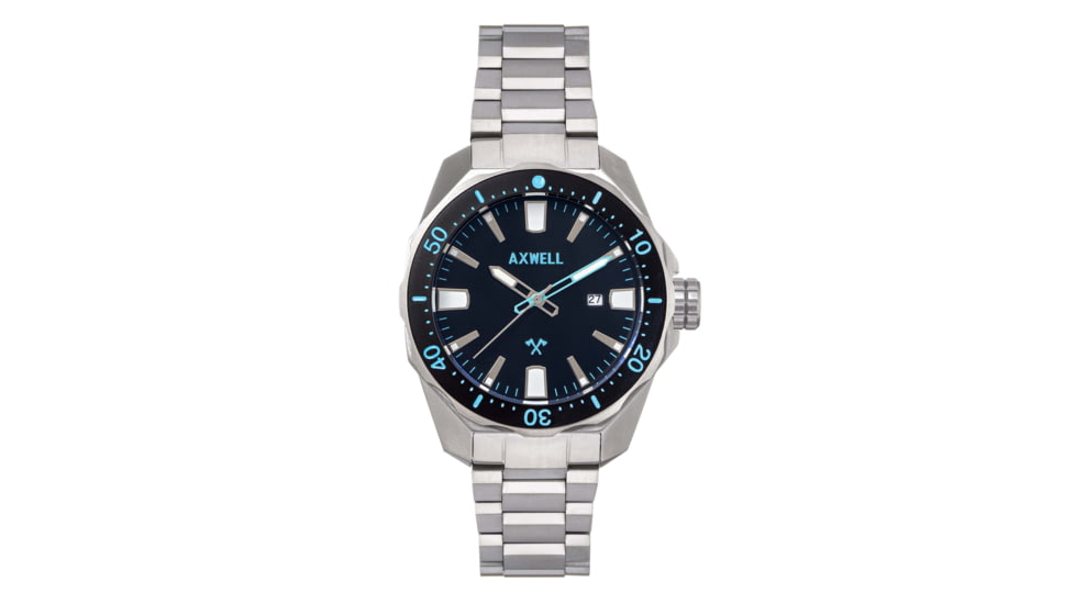Axwell Bracelet Watch w/ Date, Black/Bule, AXWAW107-4, Black/Bule, One Size, AXWAW107-4