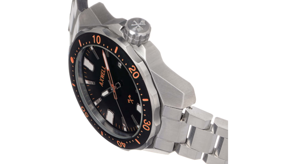 Axwell Bracelet Watch w/ Date, Black/Orange, AXWAW107-2, Black/Orange, One Size, AXWAW107-2